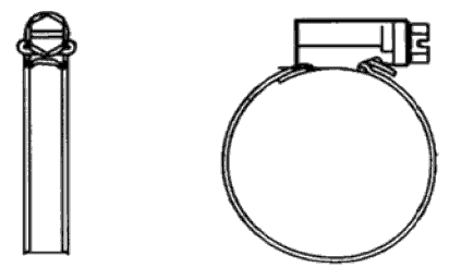DIN 3017 Хомут червячный ленточный для шлангов, металлический, нержавеющий стальной