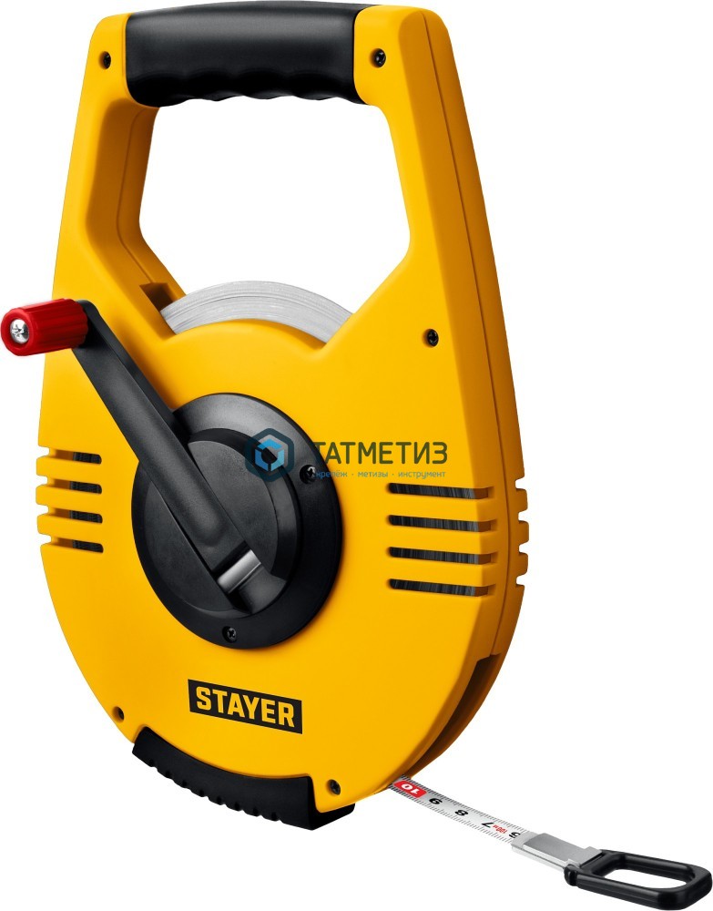Мерная лента 100 м STAYER RACER геодезическая, стальное полотно 12,5мм -  магазин крепежа «ТАТМЕТИЗ»
