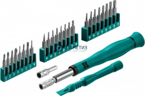 Набор отвертка для точных работ со сменными битами 28 предм., KRAFTOOL Precision-28 -  магазин крепежа «ТАТМЕТИЗ»