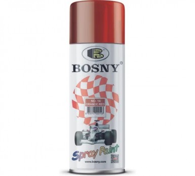 Краска аэроз. BOSNY 520 мл. №014  ОРАНЖЕВО-КРАСНАЯ -  магазин крепежа «ТАТМЕТИЗ»